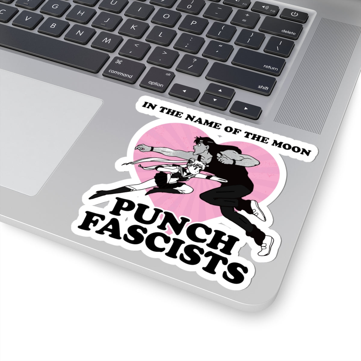 in the name of the moon, punch fascists sticker