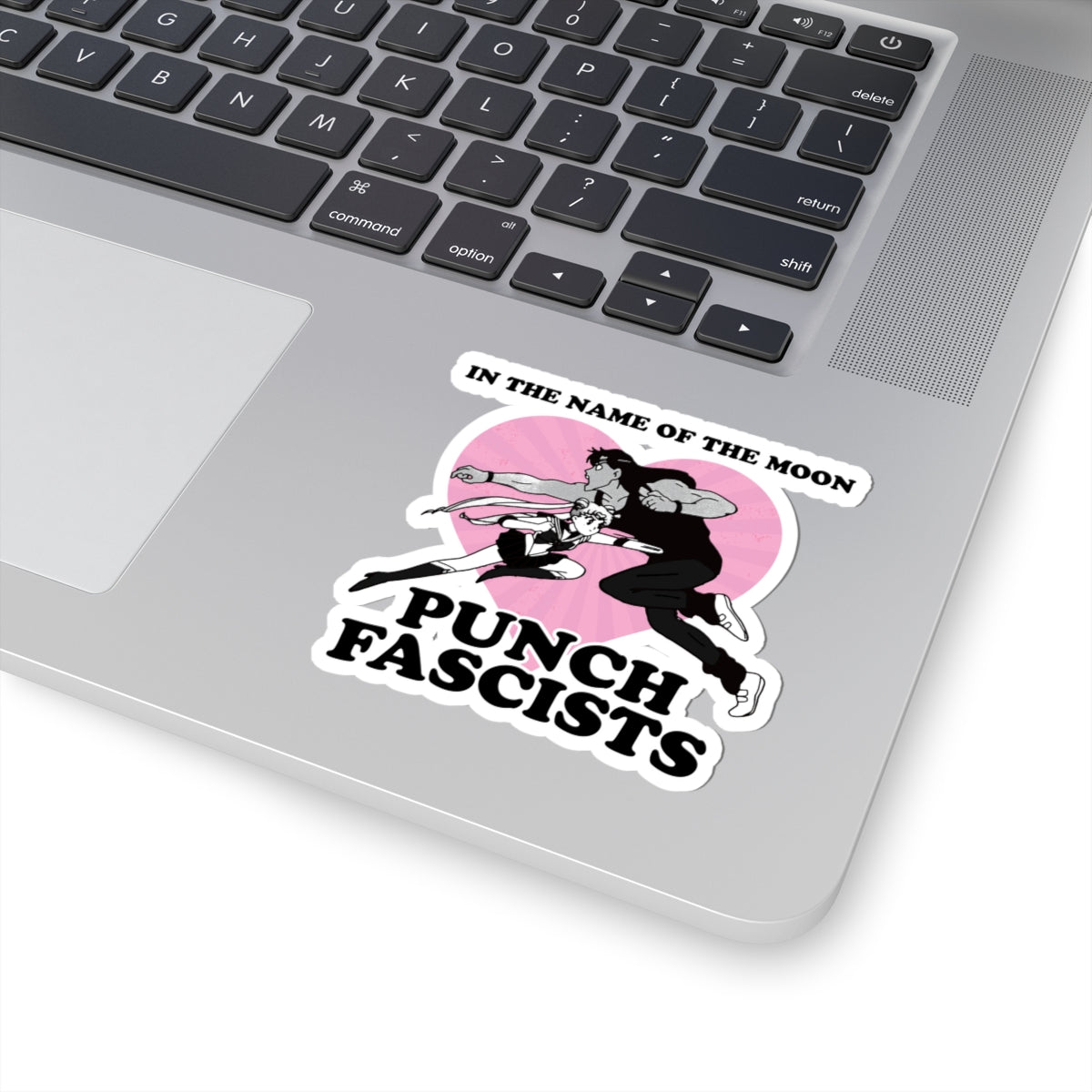 in the name of the moon, punch fascists sticker