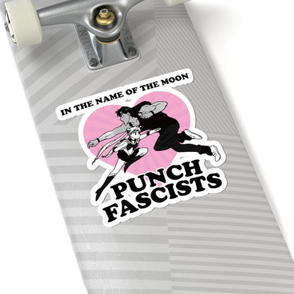 in the name of the moon, punch fascists sticker